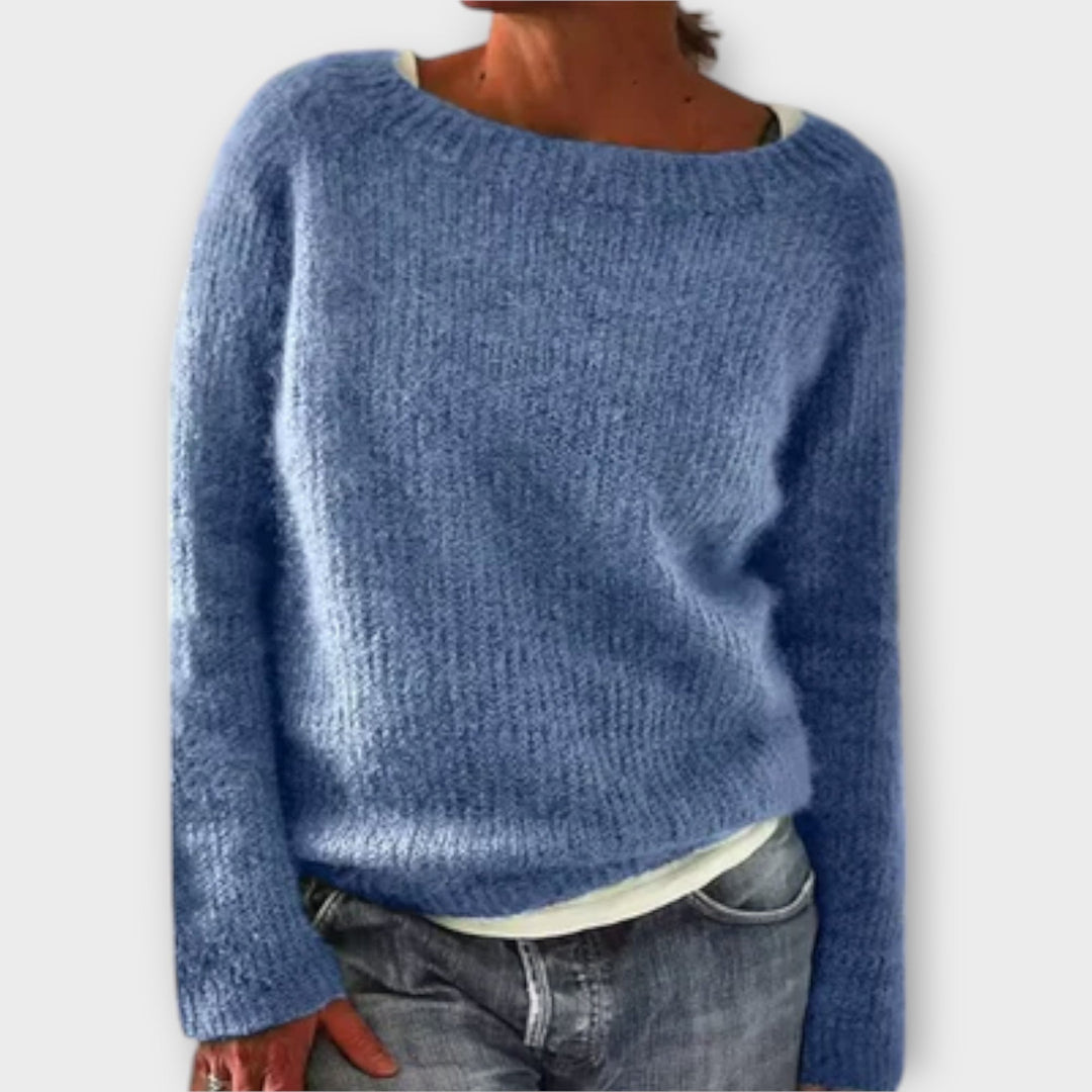 Roberta | Women's Ribbed Boat Neck Sweater