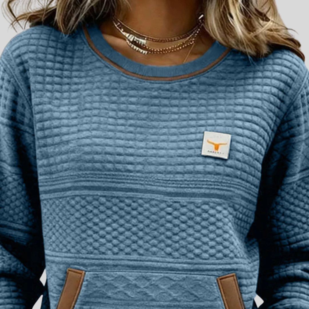 Isabel | Women's Quilted Crew Neck Sweatshirt