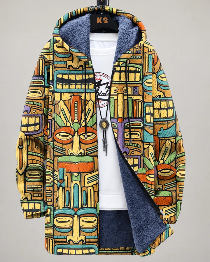 Ingrid | Women's Geometric Print Hooded Jacket