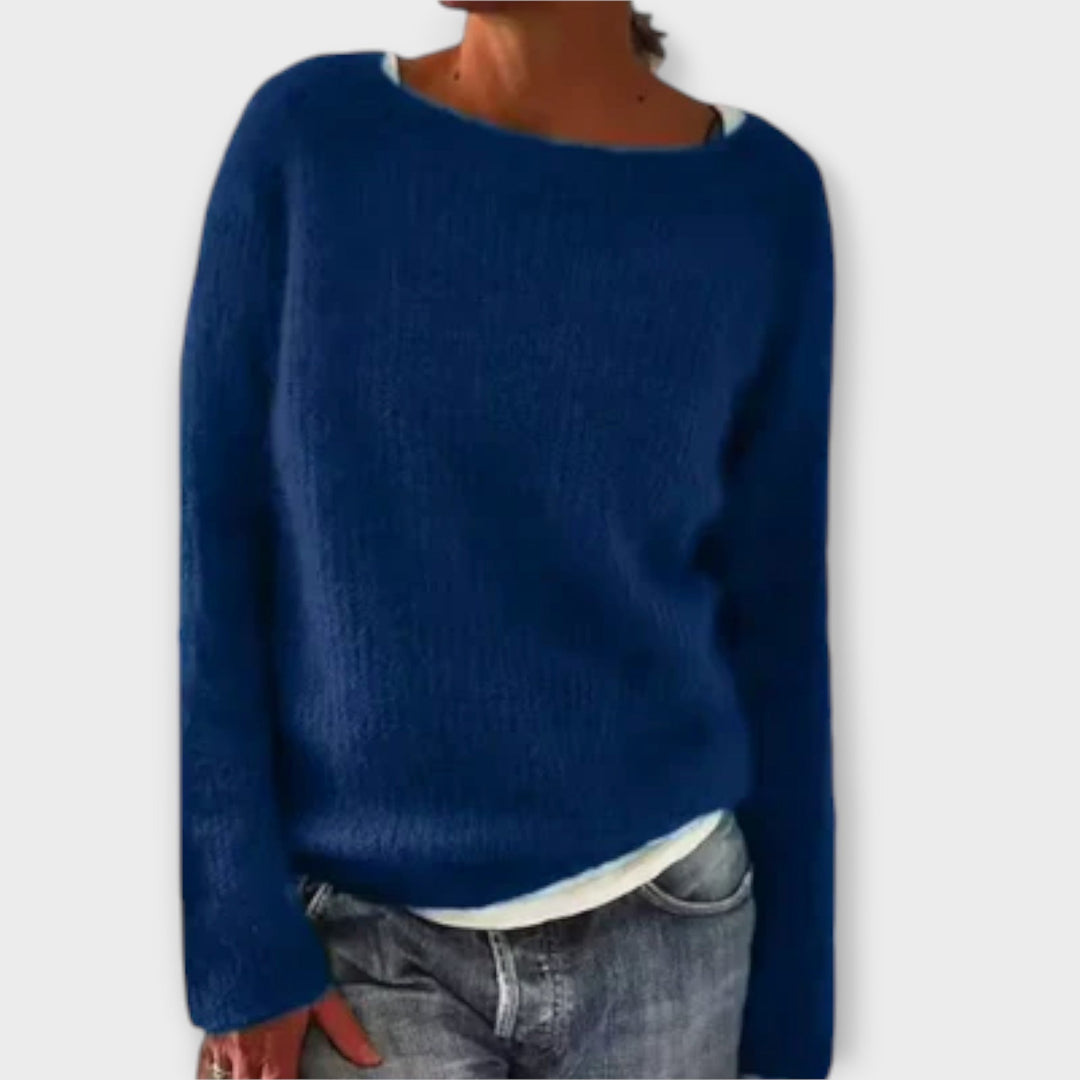 Roberta | Women's Ribbed Boat Neck Sweater