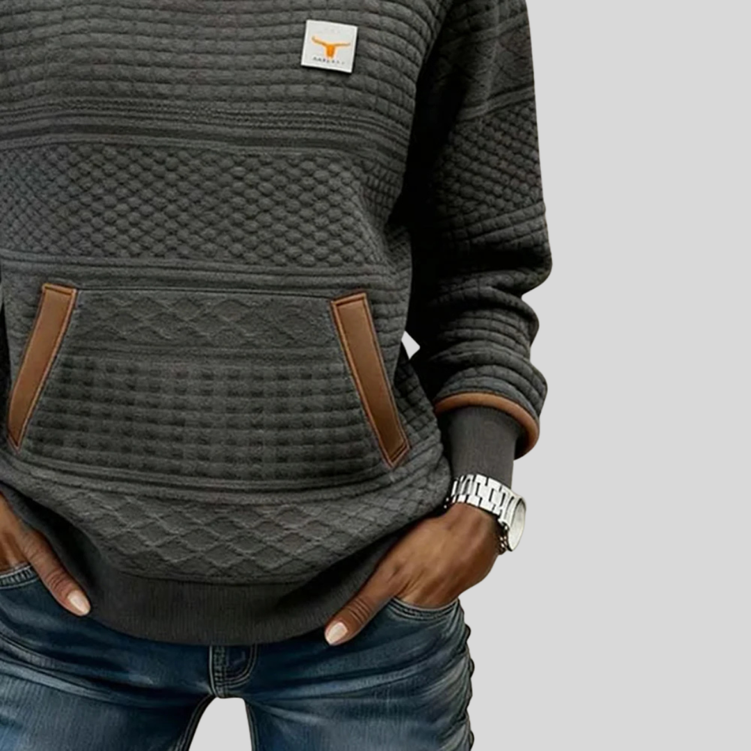 Isabel | Women's Quilted Crew Neck Sweatshirt