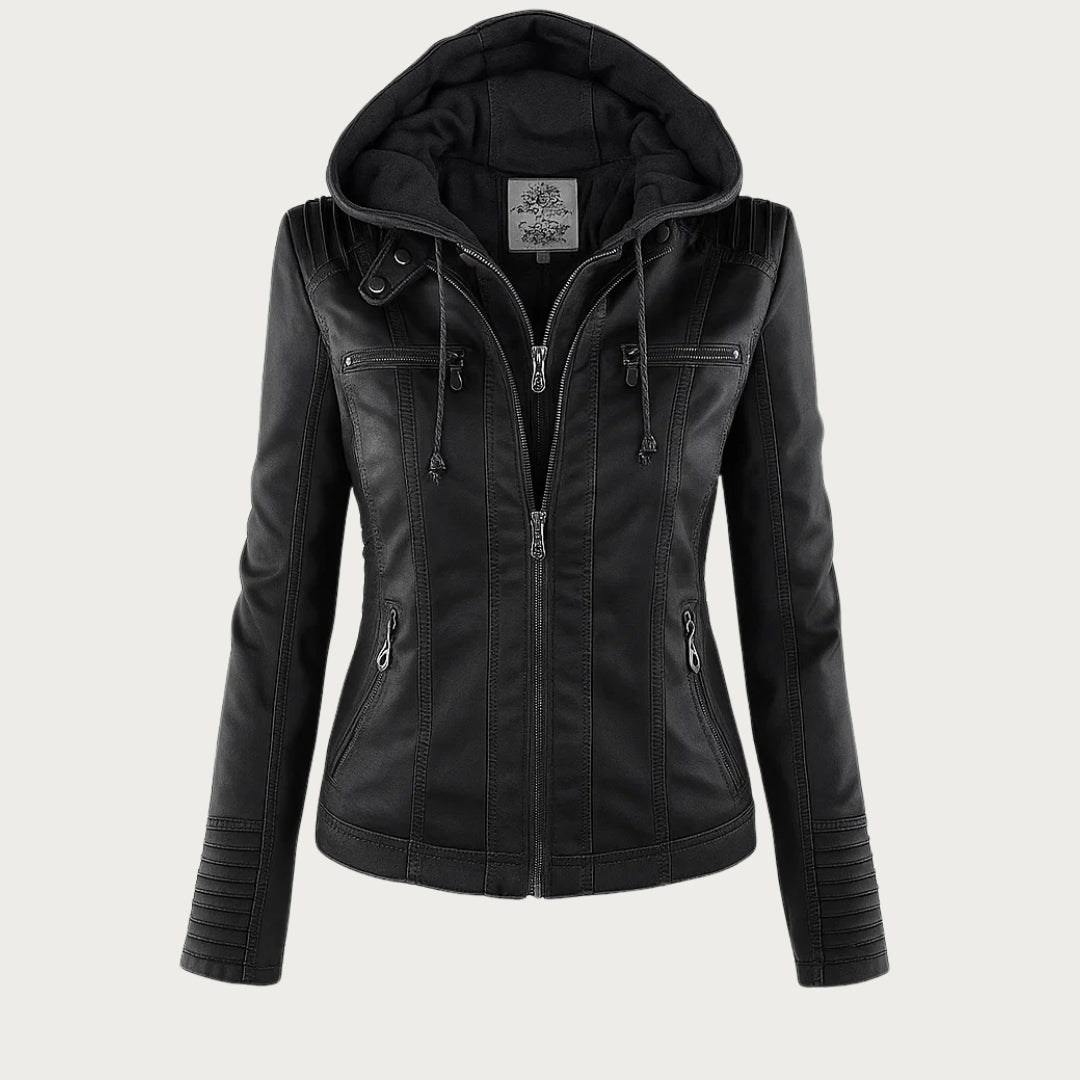 Cheryl | Women's Hooded Biker Jacket