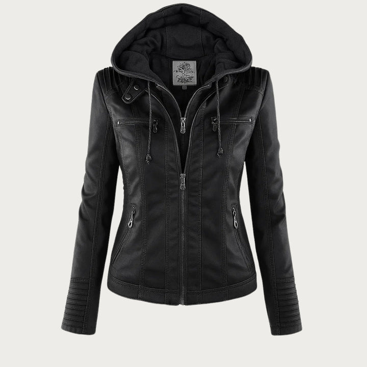 Cheryl | Women's Hooded Biker Jacket