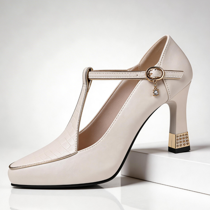 Beatrice | Women's T-Strap Pointed Toe Pumps