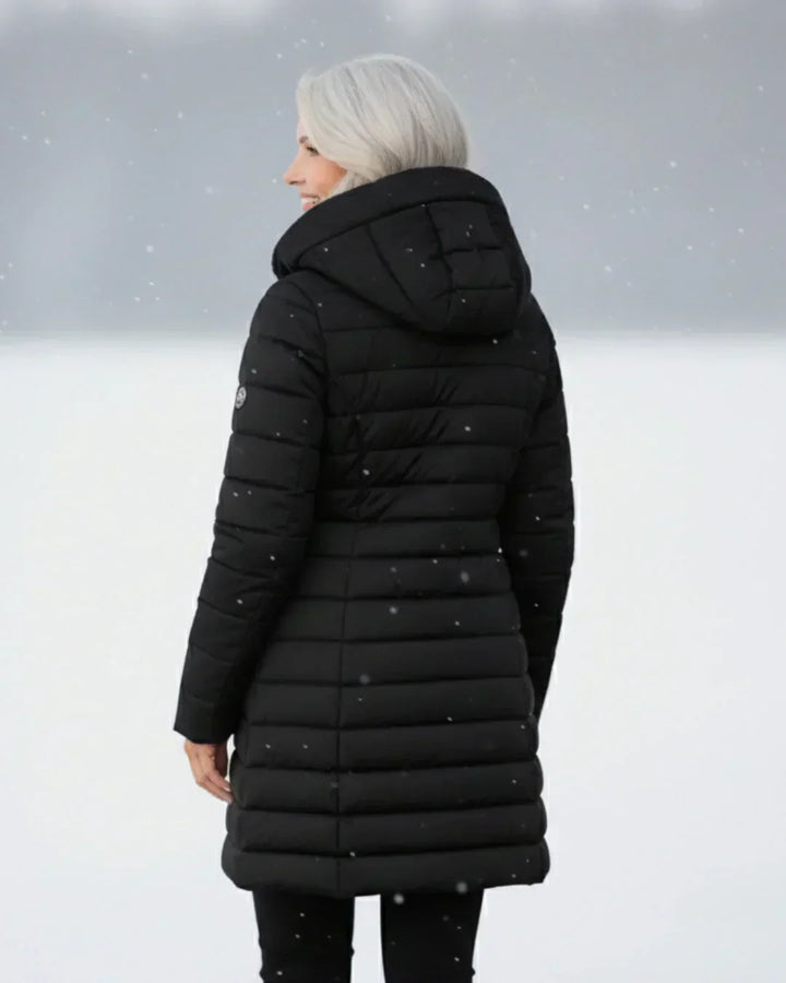 Gia | Women's Quilted Longline Hooded Coat