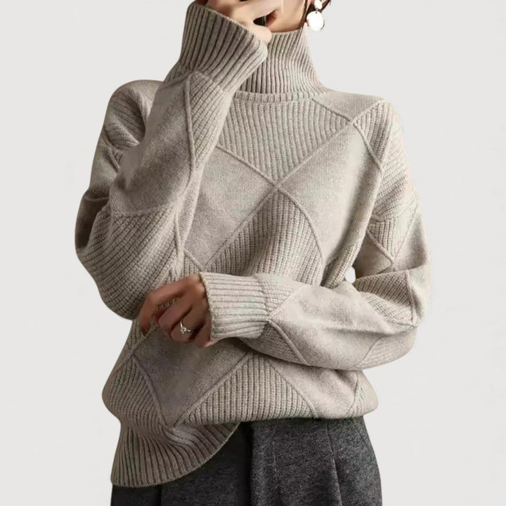 Jessica | Women's Turtleneck Panel Seam Sweater