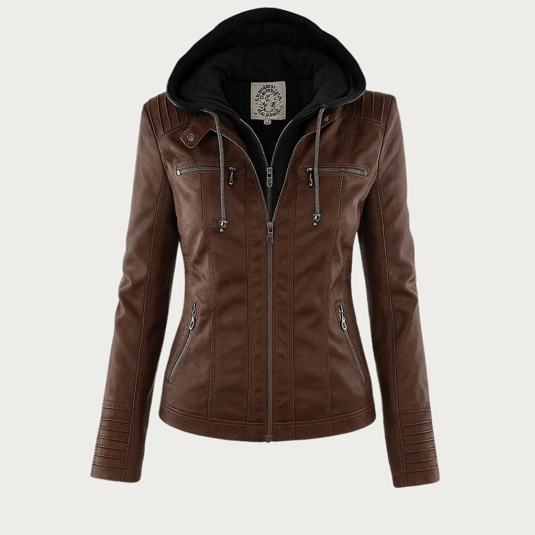 Cheryl | Women's Hooded Biker Jacket