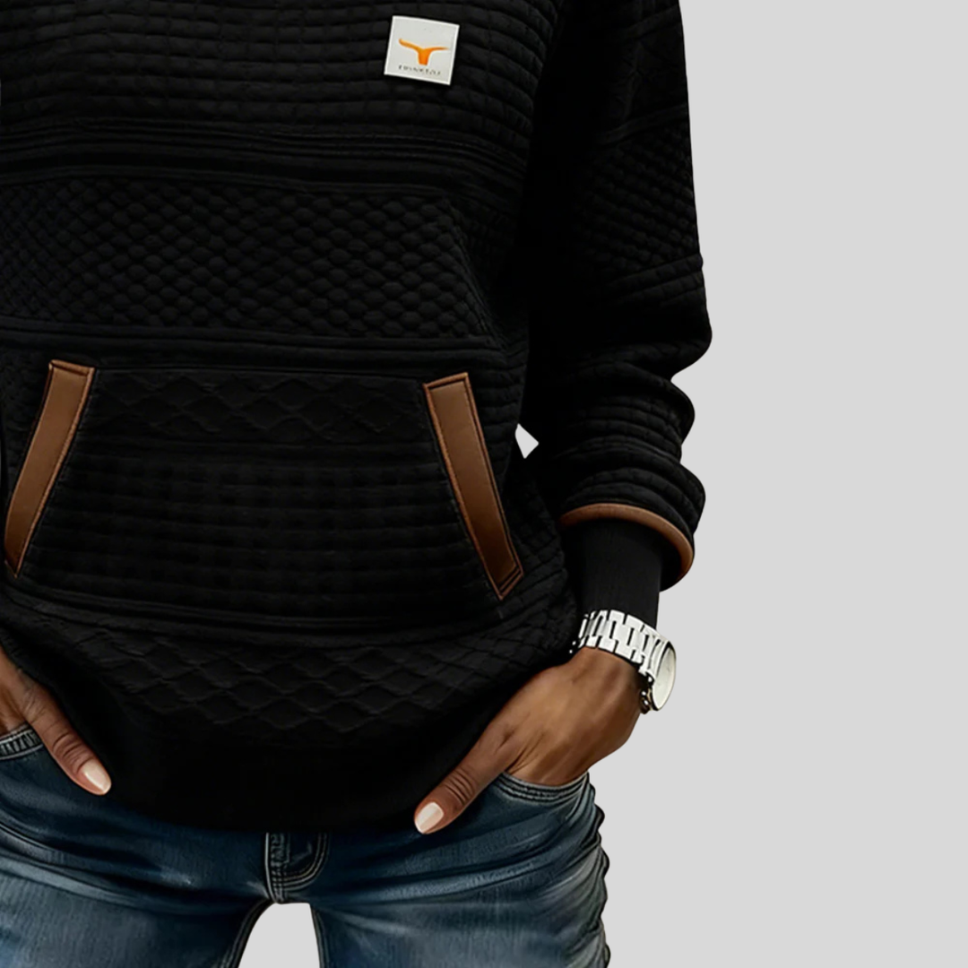 Isabel | Women's Quilted Crew Neck Sweatshirt