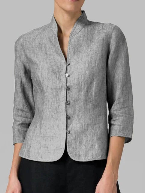 Gail | Women's Stand Collar Button Blazer