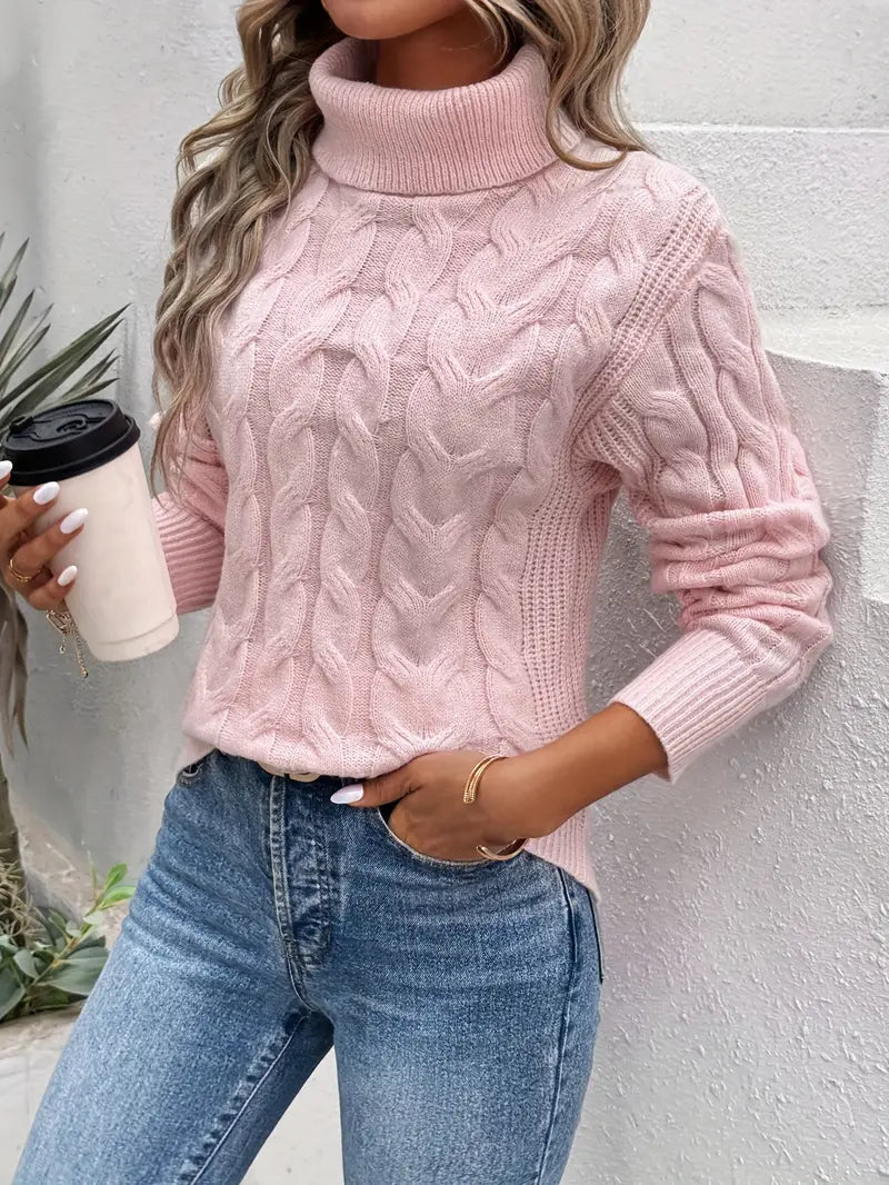 Ophelia | Women's Cable Knit Turtleneck Sweater