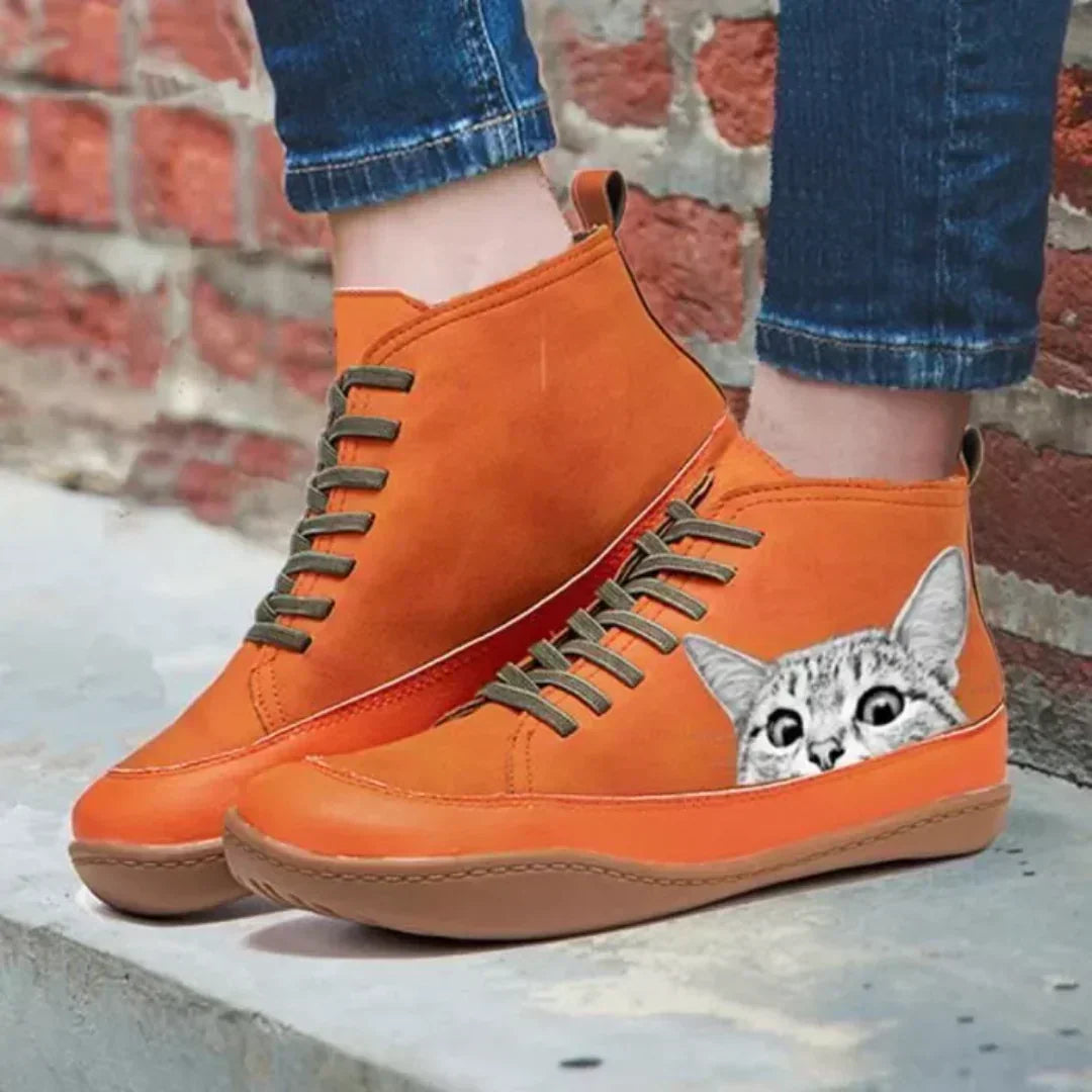 Cecilia | Women's Cat Print Ankle Boots