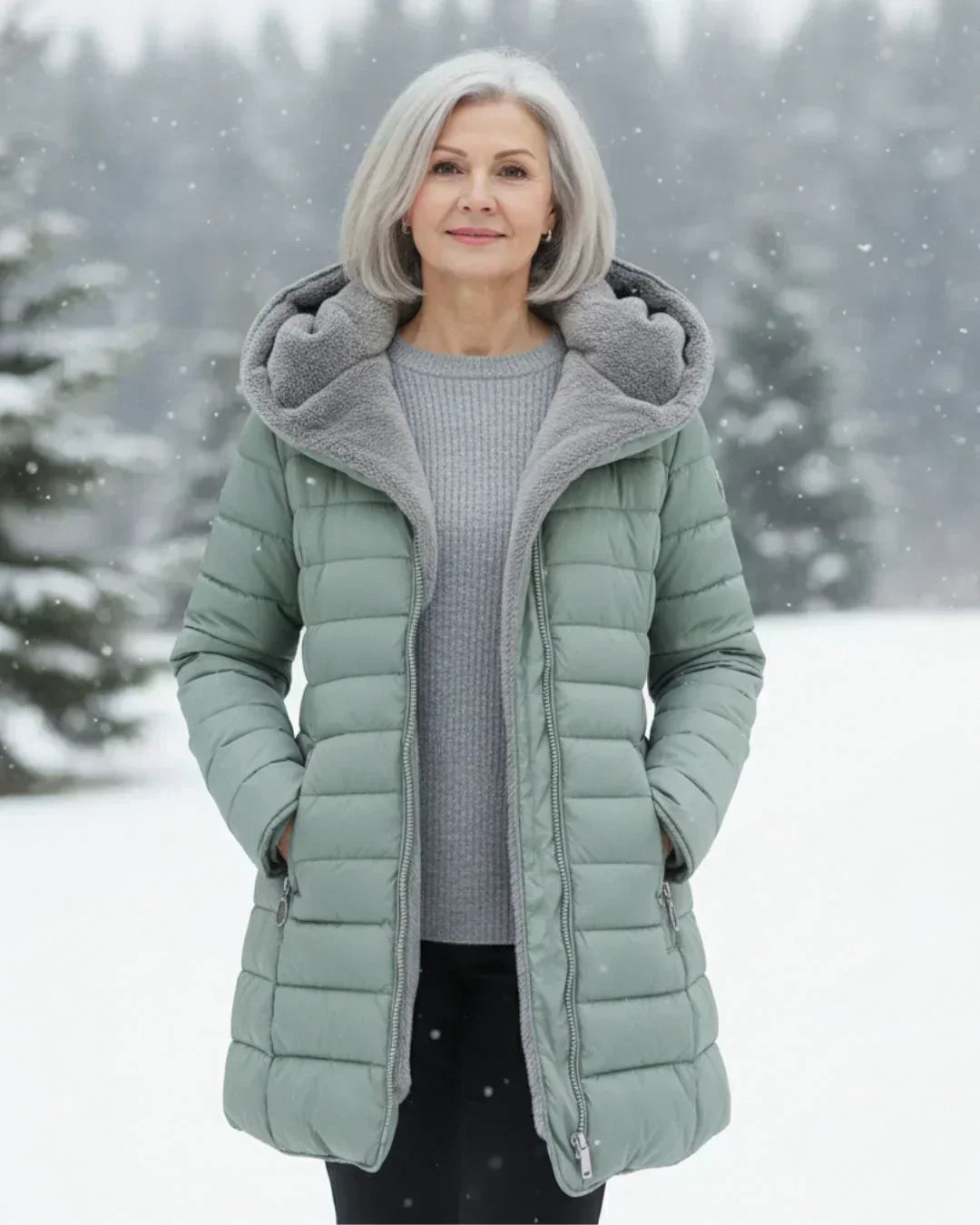 Gia | Women's Quilted Longline Hooded Coat