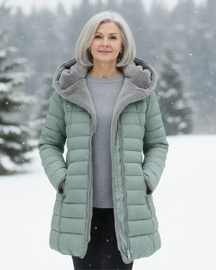 Gia | Women's Quilted Longline Hooded Coat