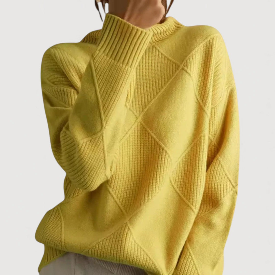 Jessica | Women's Turtleneck Panel Seam Sweater