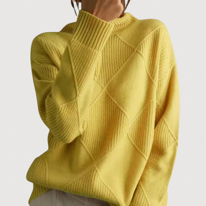 Jessica | Women's Turtleneck Panel Seam Sweater