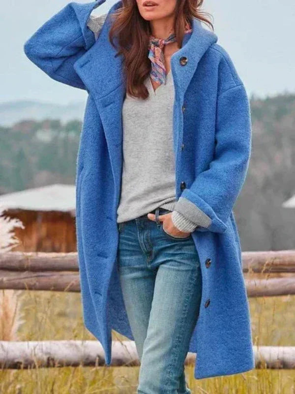 Clementine | Women's Long Hooded Button Front Coat