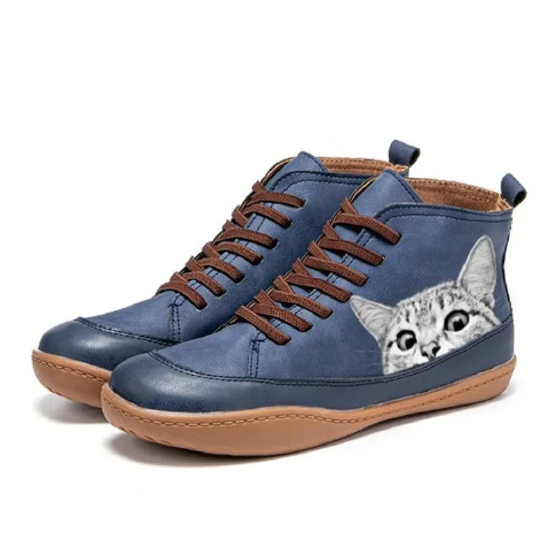 Cecilia | Women's Cat Print Ankle Boots