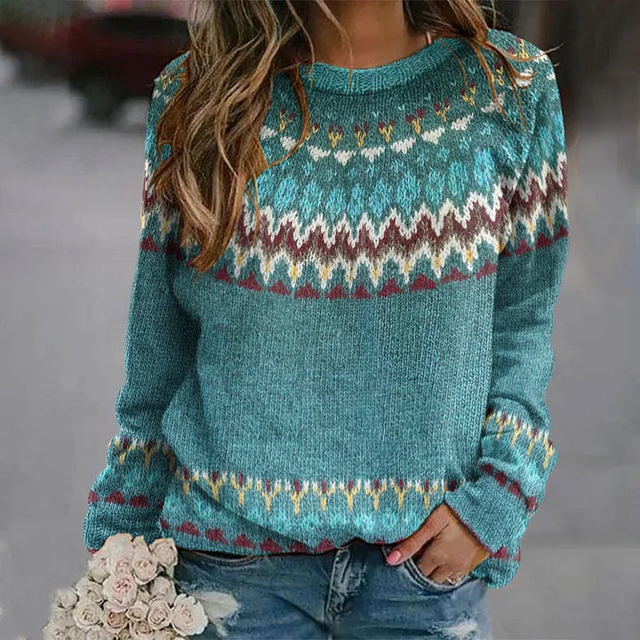 Dawn | Women's Fair Isle Round Neck Sweater