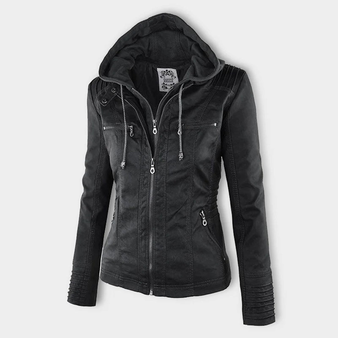 Cheryl | Women's Hooded Biker Jacket