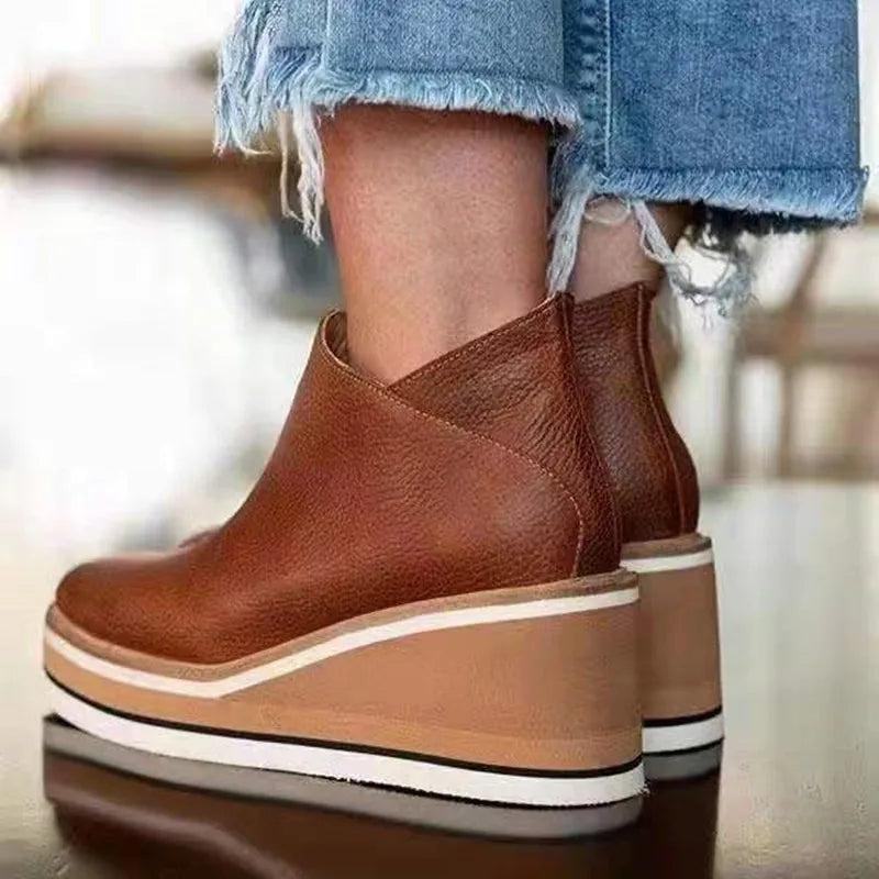 Amy | Women's Platform Wedge Ankle Boots