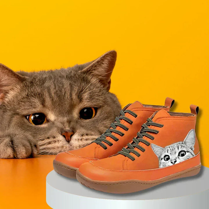 Cecilia | Women's Cat Print Ankle Boots