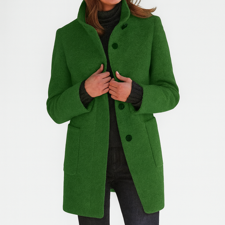 Ida | Women's High-Collar Button Front Coat