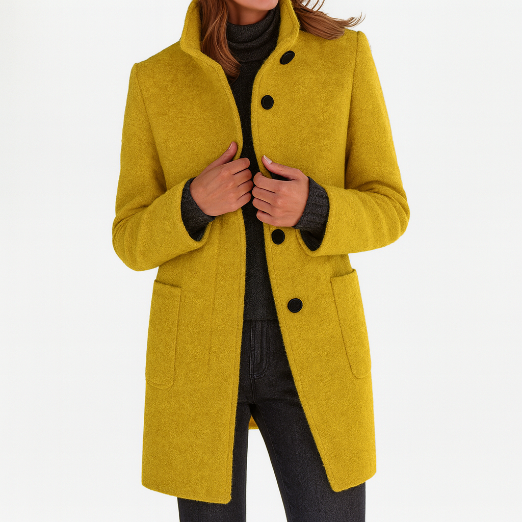 Ida | Women's High-Collar Button Front Coat