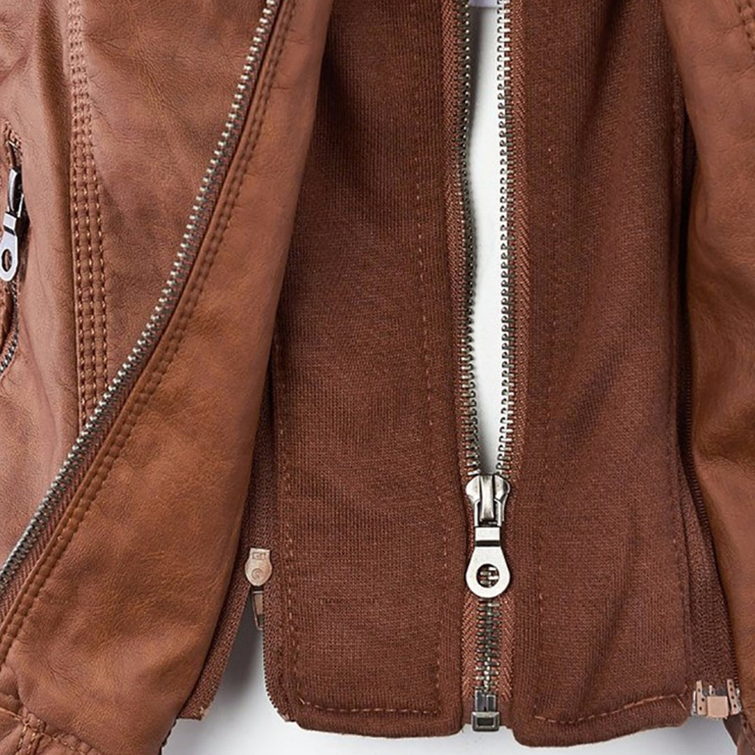 Cheryl | Women's Hooded Biker Jacket