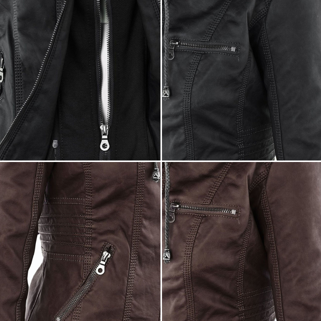 Cheryl | Women's Hooded Biker Jacket