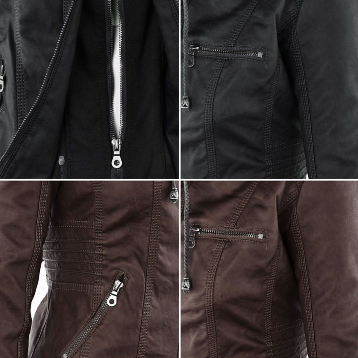 Cheryl | Women's Hooded Biker Jacket