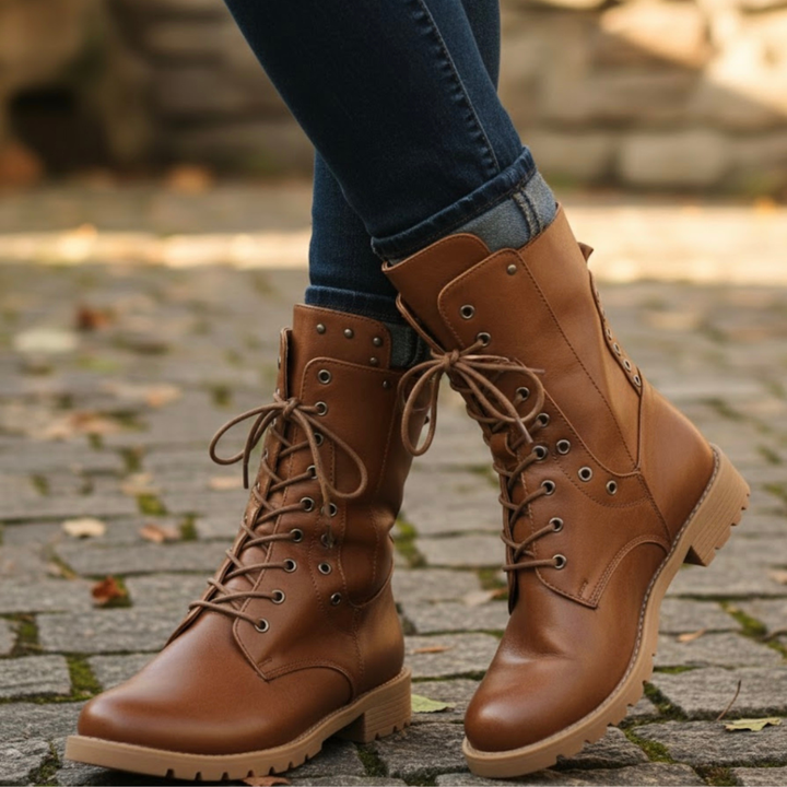 Martha | Women's Lace-Up Combat Ankle Boots