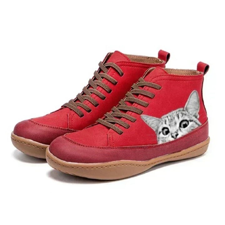 Cecilia | Women's Cat Print Ankle Boots
