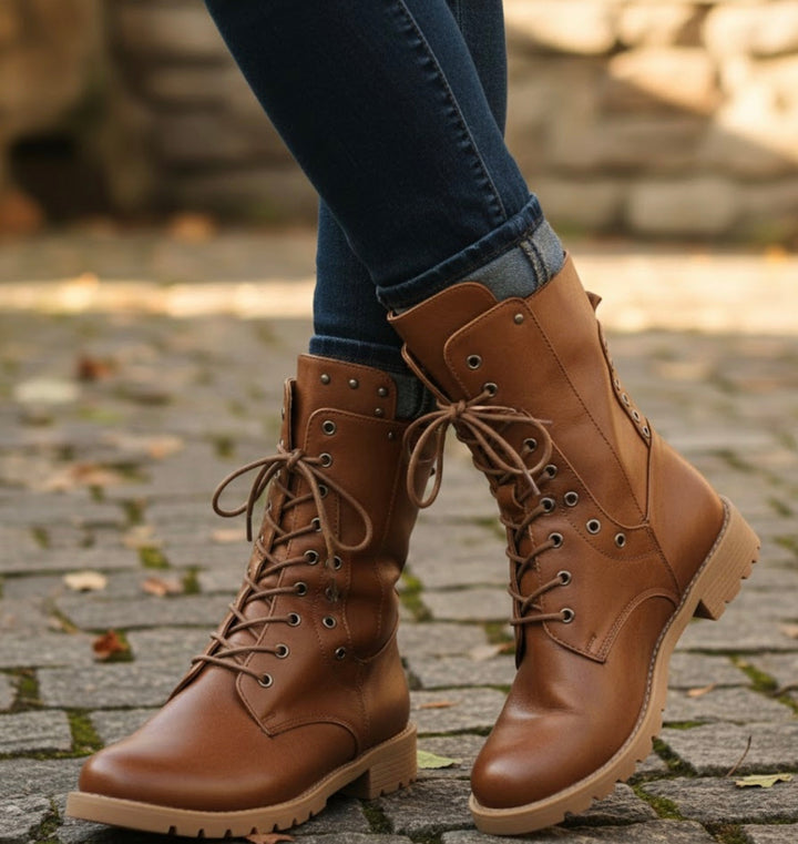 Martha | Women's Lace-Up Combat Ankle Boots