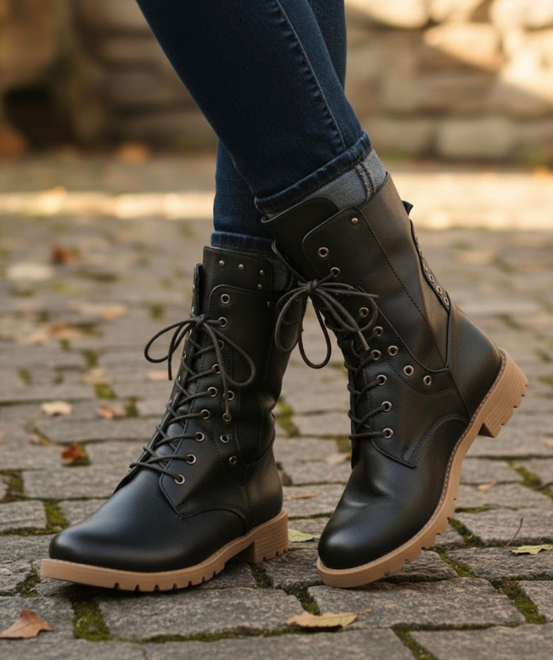Martha | Women's Lace-Up Combat Ankle Boots