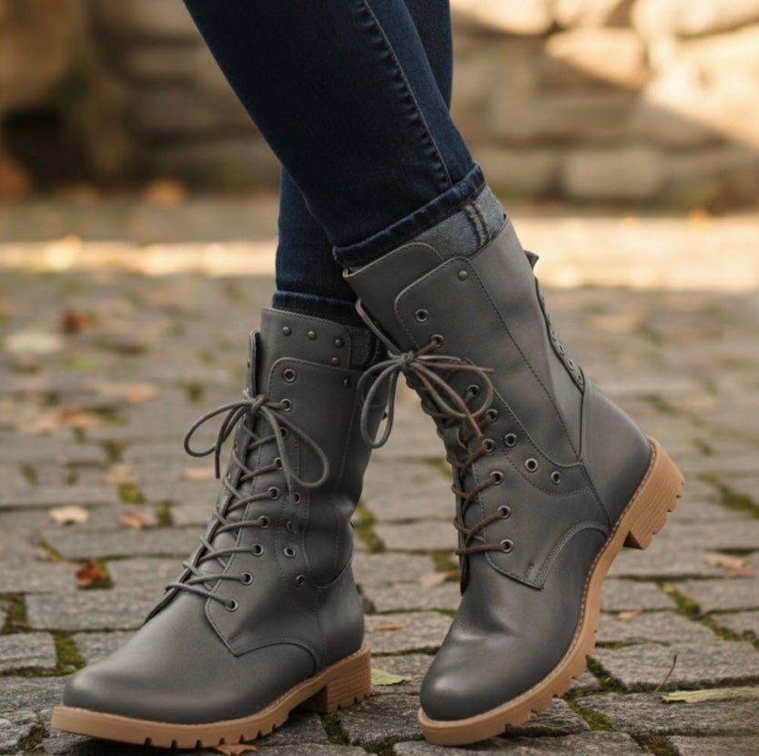 Martha | Women's Lace-Up Combat Ankle Boots