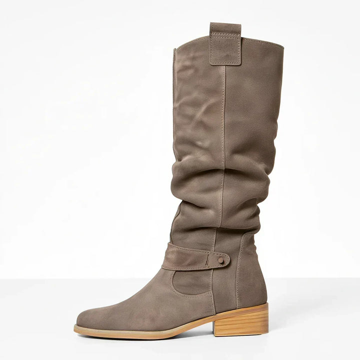 Brenda | Women's Knee-High Slouch Block Heel Boots
