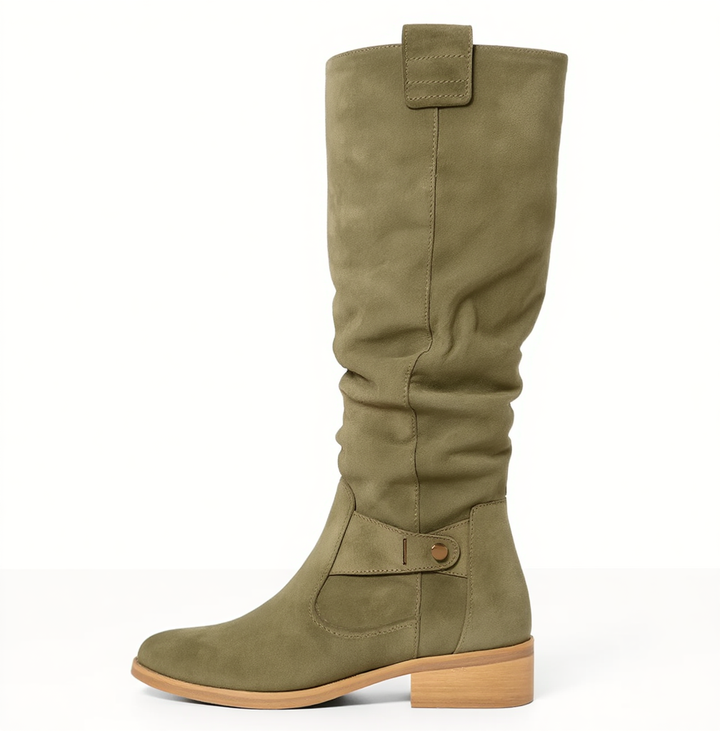 Brenda | Women's Knee-High Slouch Block Heel Boots