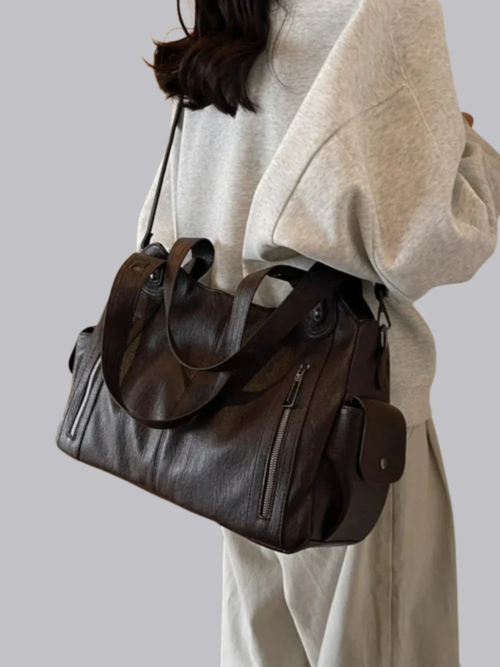 Clara | Women's Zip Pocket Shoulder Bag