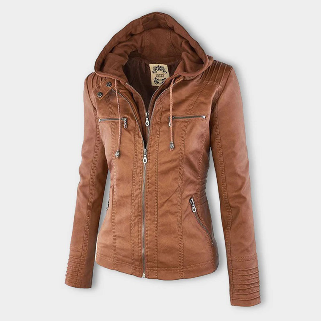 Cheryl | Women's Hooded Biker Jacket