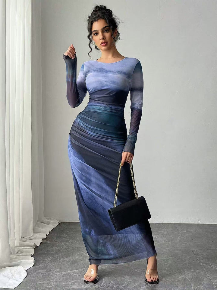 Saskia | Women's Printed Bodycon Maxi Dress