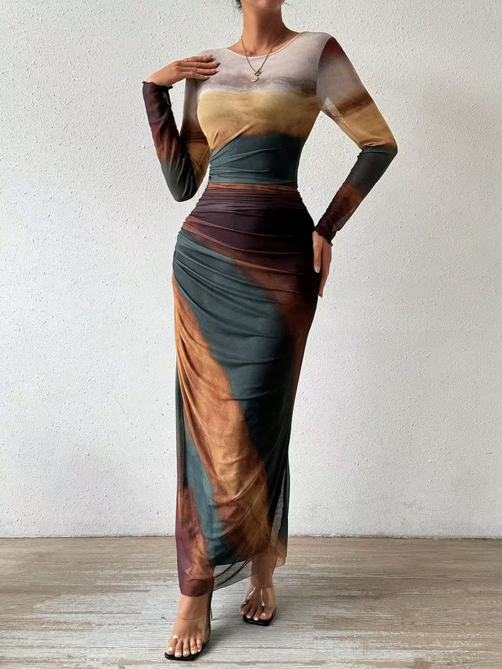 Saskia | Women's Printed Bodycon Maxi Dress