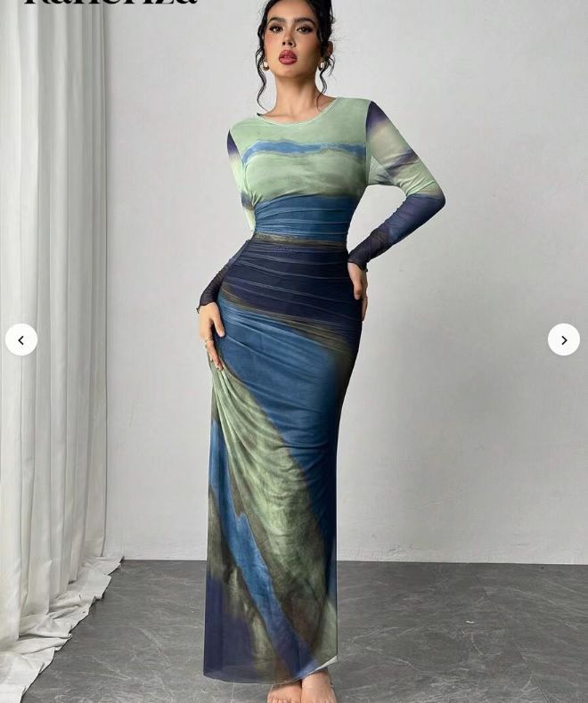 Saskia | Women's Printed Bodycon Maxi Dress