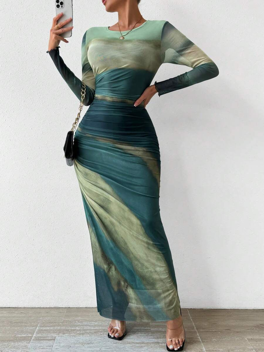 Saskia | Women's Printed Bodycon Maxi Dress