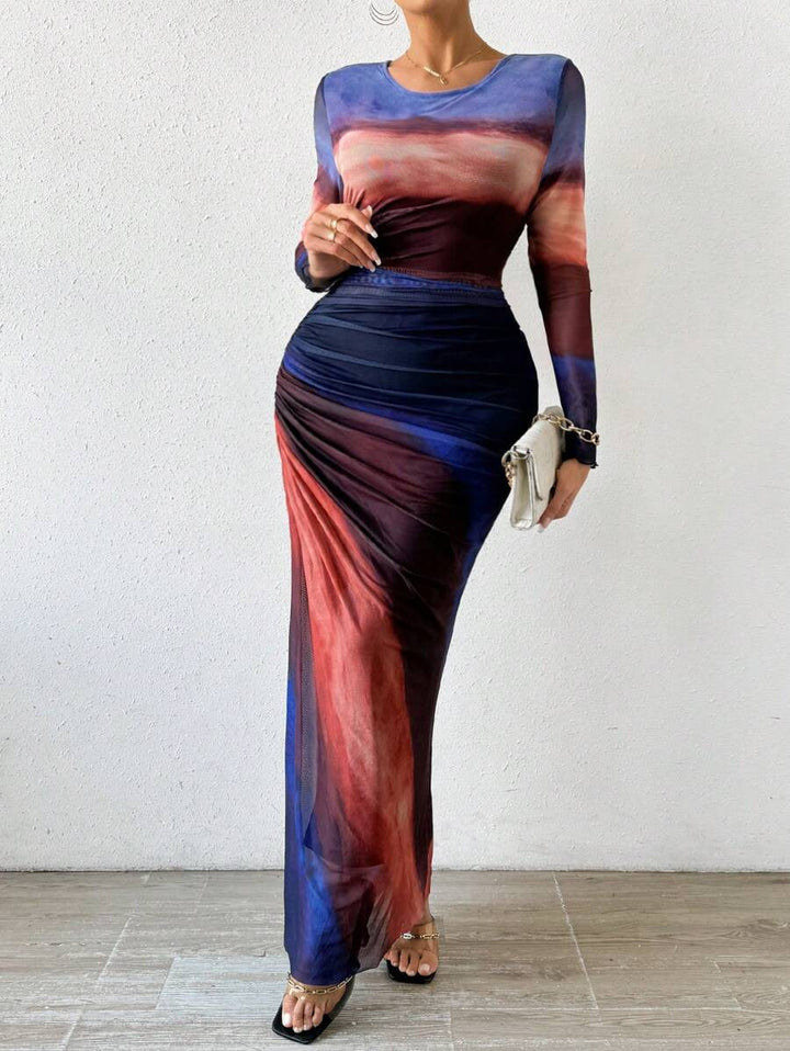 Saskia | Women's Printed Bodycon Maxi Dress
