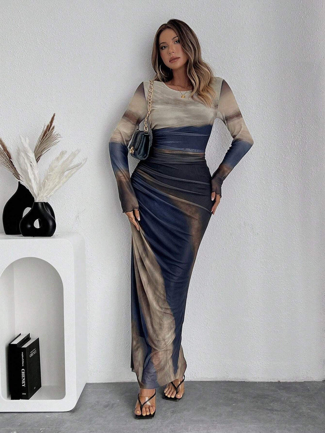 Saskia | Women's Printed Bodycon Maxi Dress