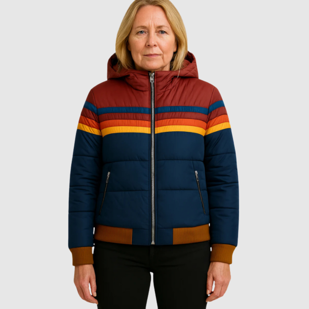 Kayla | Women's Color Block Striped Puffer Jacket