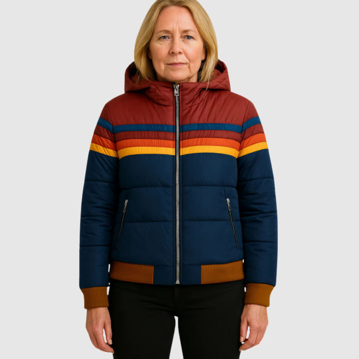 Kayla | Women's Color Block Striped Puffer Jacket
