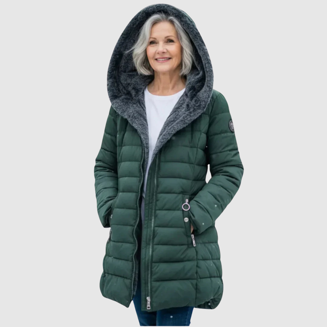 Gia | Women's Quilted Longline Hooded Coat