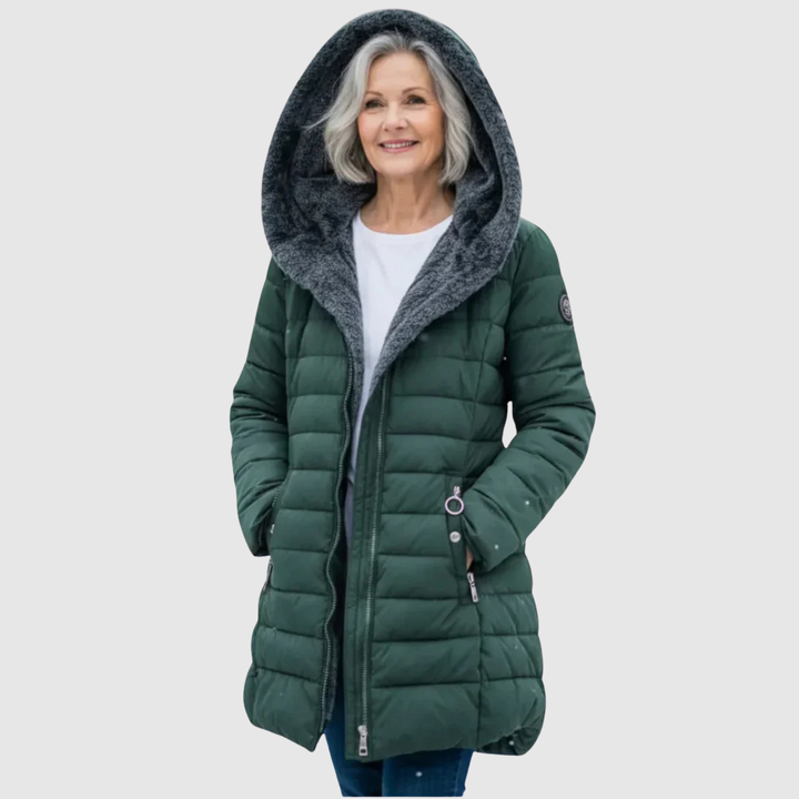Gia | Women's Quilted Longline Hooded Coat