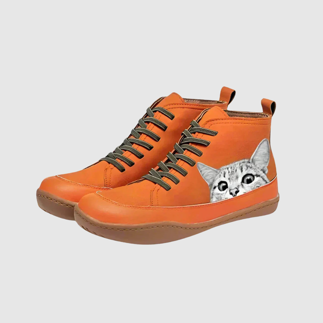 Cecilia | Women's Cat Print Ankle Boots